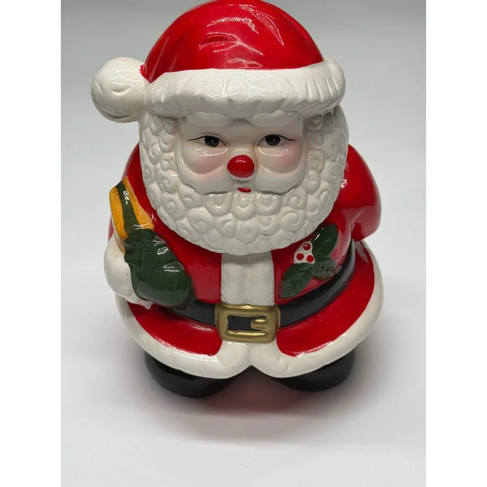 OGGI Funtime Ceramic Cookie‎ Jar St Nick Santa Claus Christmas Holiday